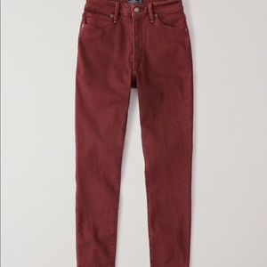 Abercrombie High Rise Skinny Jeans - Rust Color